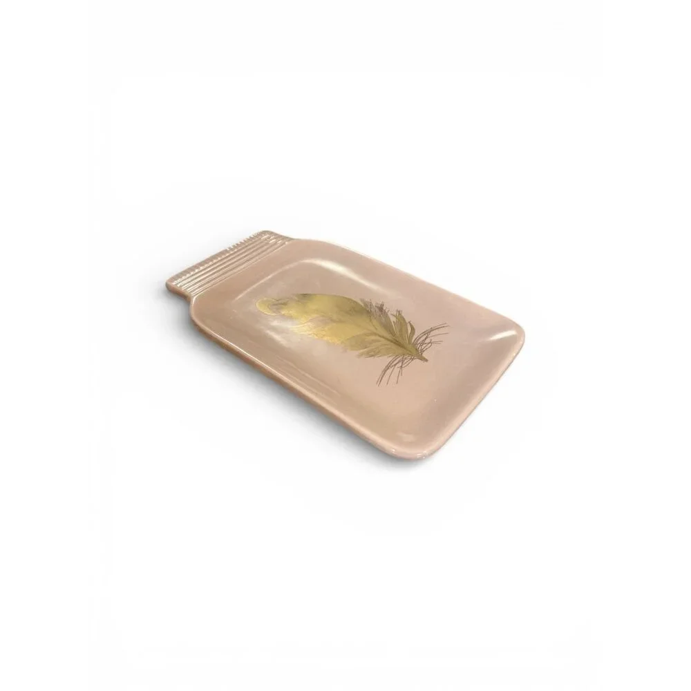 Ceramic‎ Feather Design Mason Jar Shape Spoon Rest - Picture 2 of 6